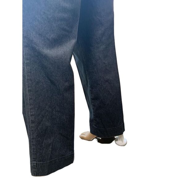 Soft By Avenue Womens Black Wide Leg Denim Pants Sz 16 Coastal Cowgirl Academia - Picture 11 of 16